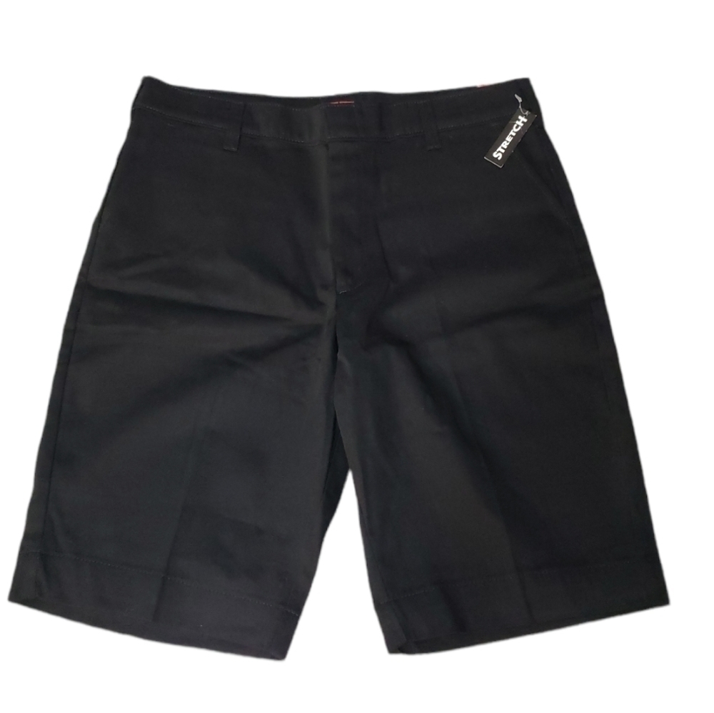 NWT Dickies Girls' Stretch Bermuda Short, Color Black, Sze 16